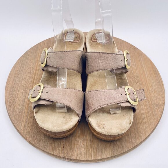 Dansko Sophie Sandals Womsns 8.5 39 Beige Leather Double Strap Boho Garden - Picture 2 of 12